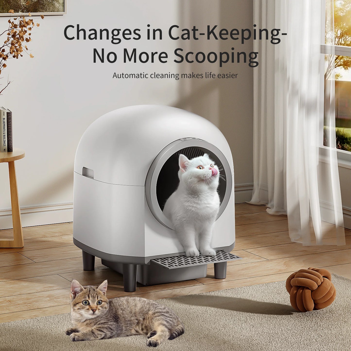 OMC-M1 Self Cleaning Automatic Cat Litter Box Toilet for 1.5-8Kg Cat Trash Bag Litter Smart Cat Travel Toilet App Control Tray