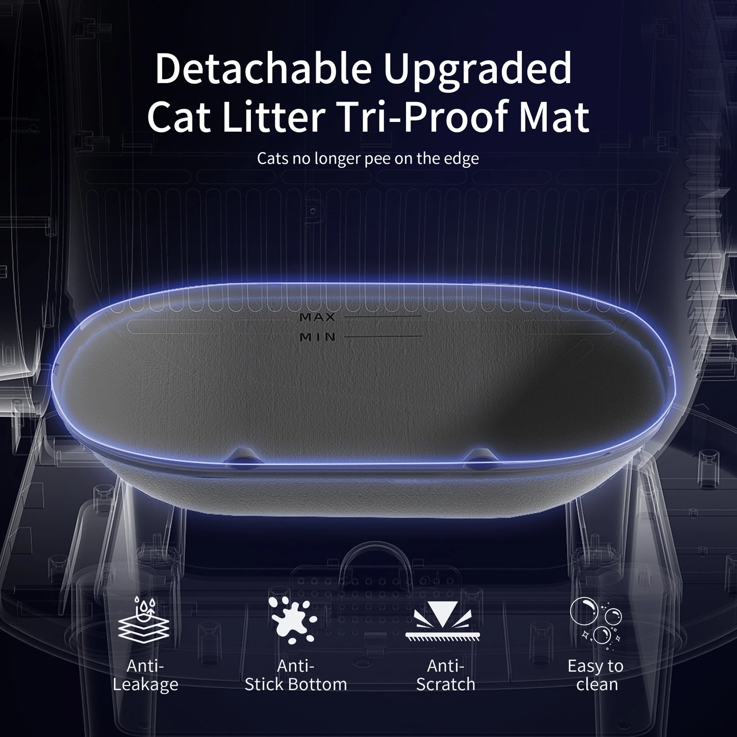 OMC-M1 Self Cleaning Automatic Cat Litter Box Toilet for 1.5-8Kg Cat Trash Bag Litter Smart Cat Travel Toilet App Control Tray