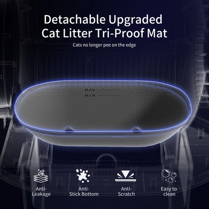 OMC-M1 Self Cleaning Automatic Cat Litter Box Toilet for 1.5-8Kg Cat Trash Bag Litter Smart Cat Travel Toilet App Control Tray