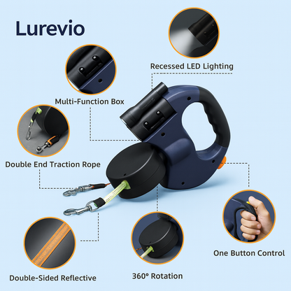 Lurevio Dual Retractable 360° Swivel Dog Leash