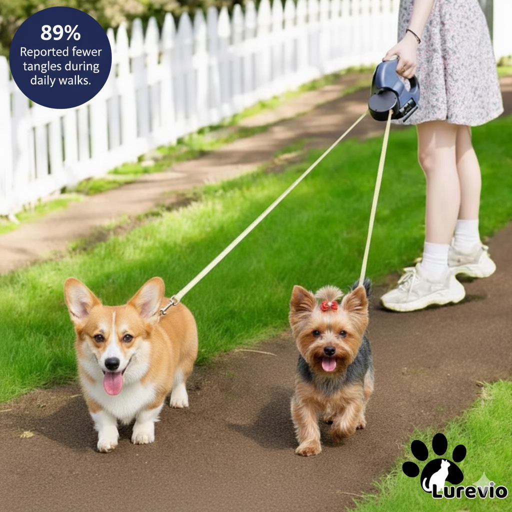 Lurevio Dual Retractable 360° Swivel Dog Leash