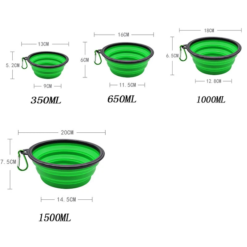 Folding Portable Silicone Dog Feeder/Water Bowl