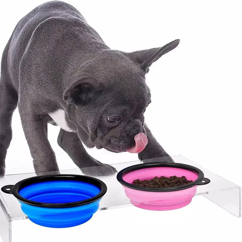 Folding Portable Silicone Dog Feeder/Water Bowl