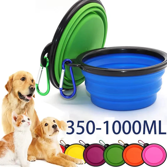 Folding Portable Silicone Dog Feeder/Water Bowl