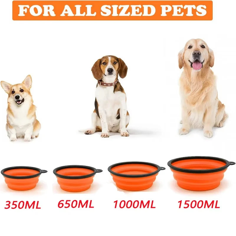 Folding Portable Silicone Dog Feeder/Water Bowl