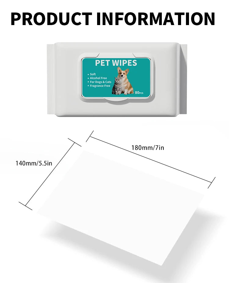 Pet Wipes 1 pack (80PCS)