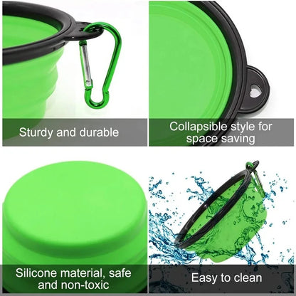 Folding Portable Silicone Dog Feeder/Water Bowl
