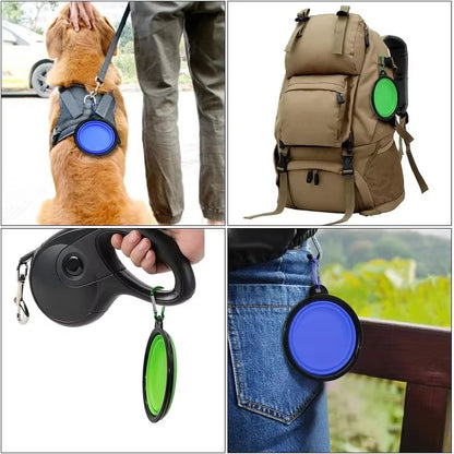 Folding Portable Silicone Dog Feeder/Water Bowl