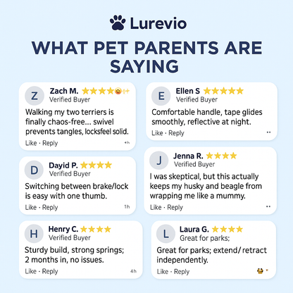 Lurevio Dual Retractable 360° Swivel Dog Leash