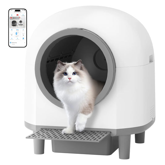 OMC-M1 Self Cleaning Automatic Cat Litter Box Toilet for 1.5-8Kg Cat Trash Bag Litter Smart Cat Travel Toilet App Control Tray